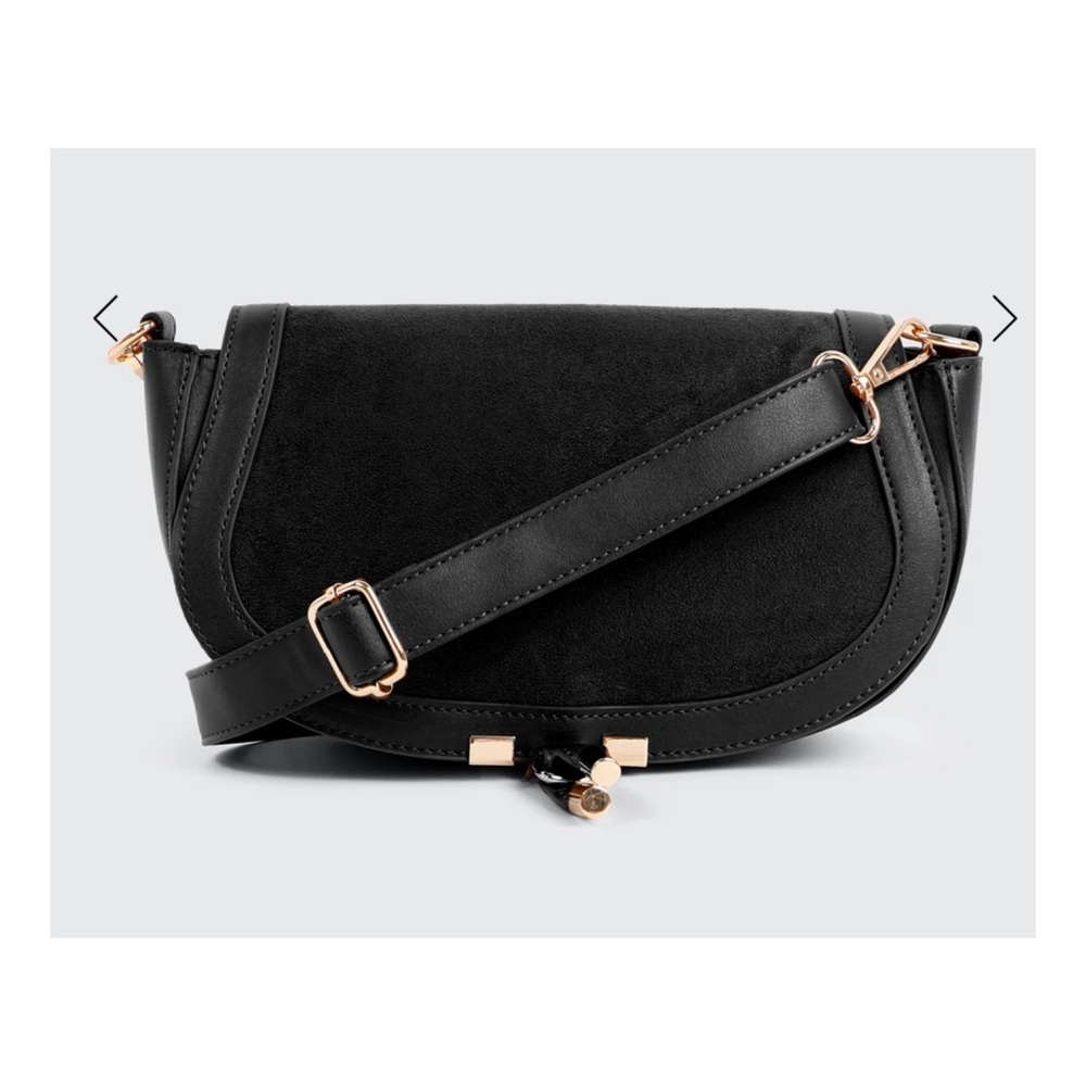 Faux Suede Flap Saddlebag